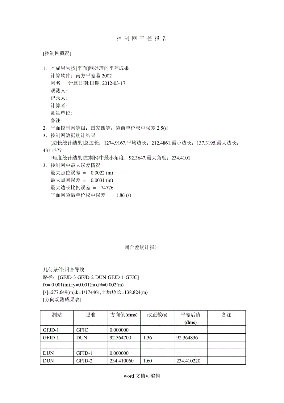 厕所点控制网平差报告.doc_第1页