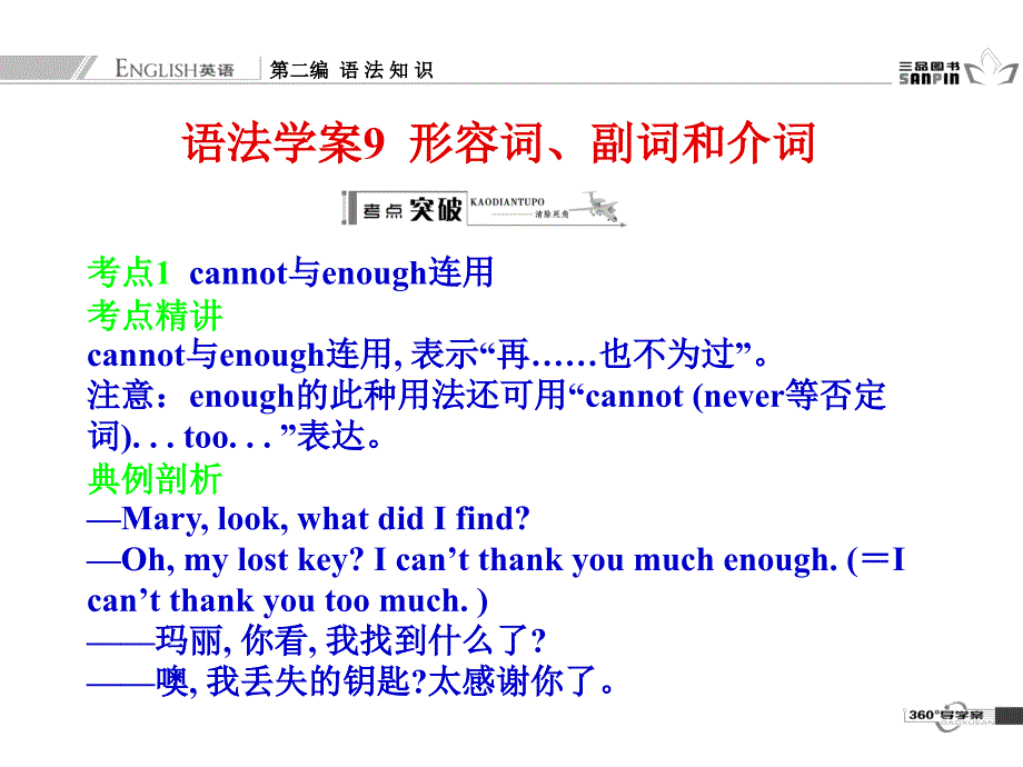 名师伴你行系列高考英语人教一轮复习配套语法专题学案 形容词、副词和介词15张ppt_第2页