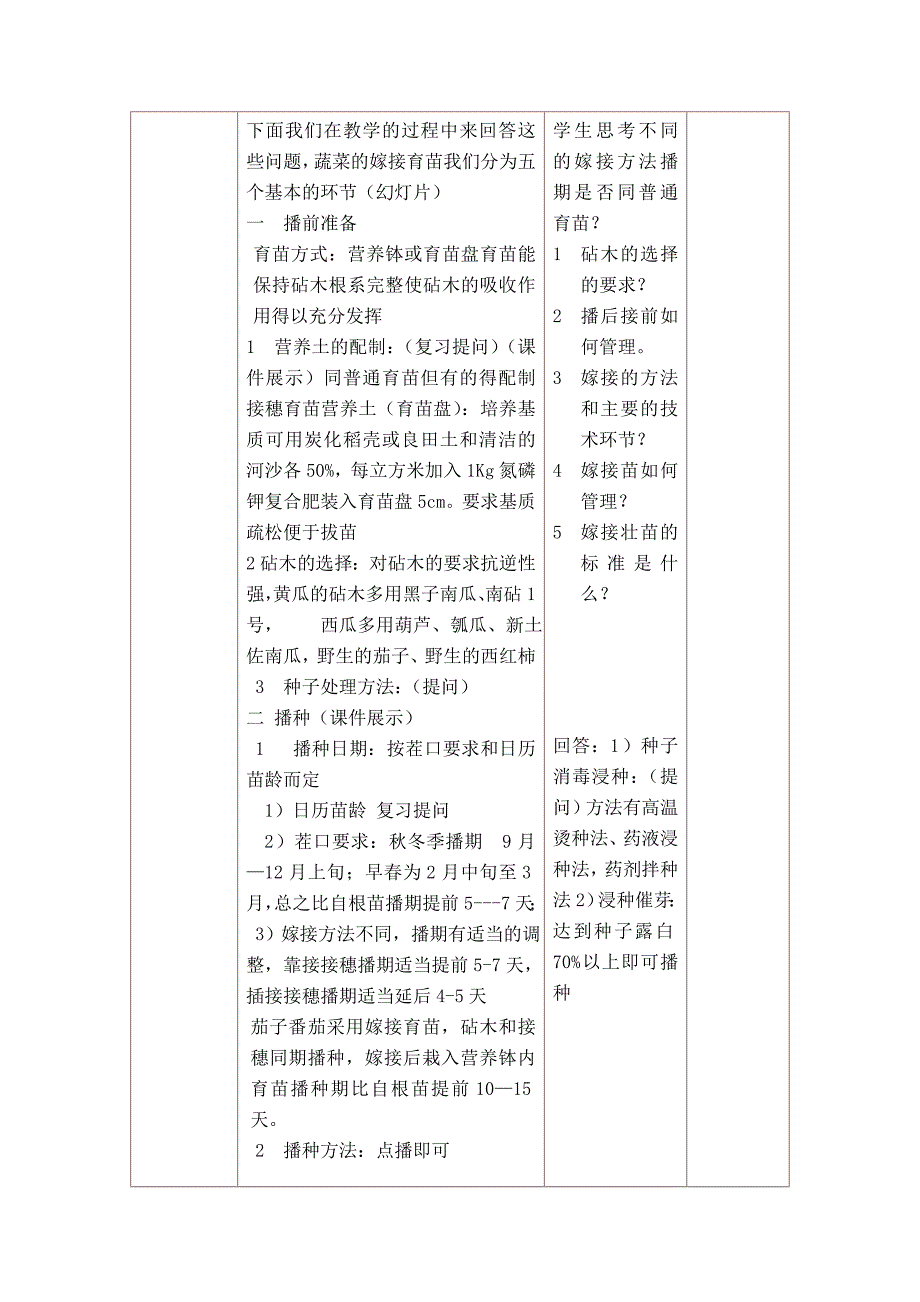 蔬菜嫁接育苗教学设计与反思全_第3页