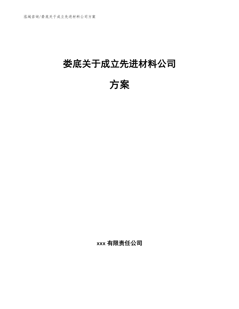 娄底关于成立先进材料公司方案_范文模板_第1页