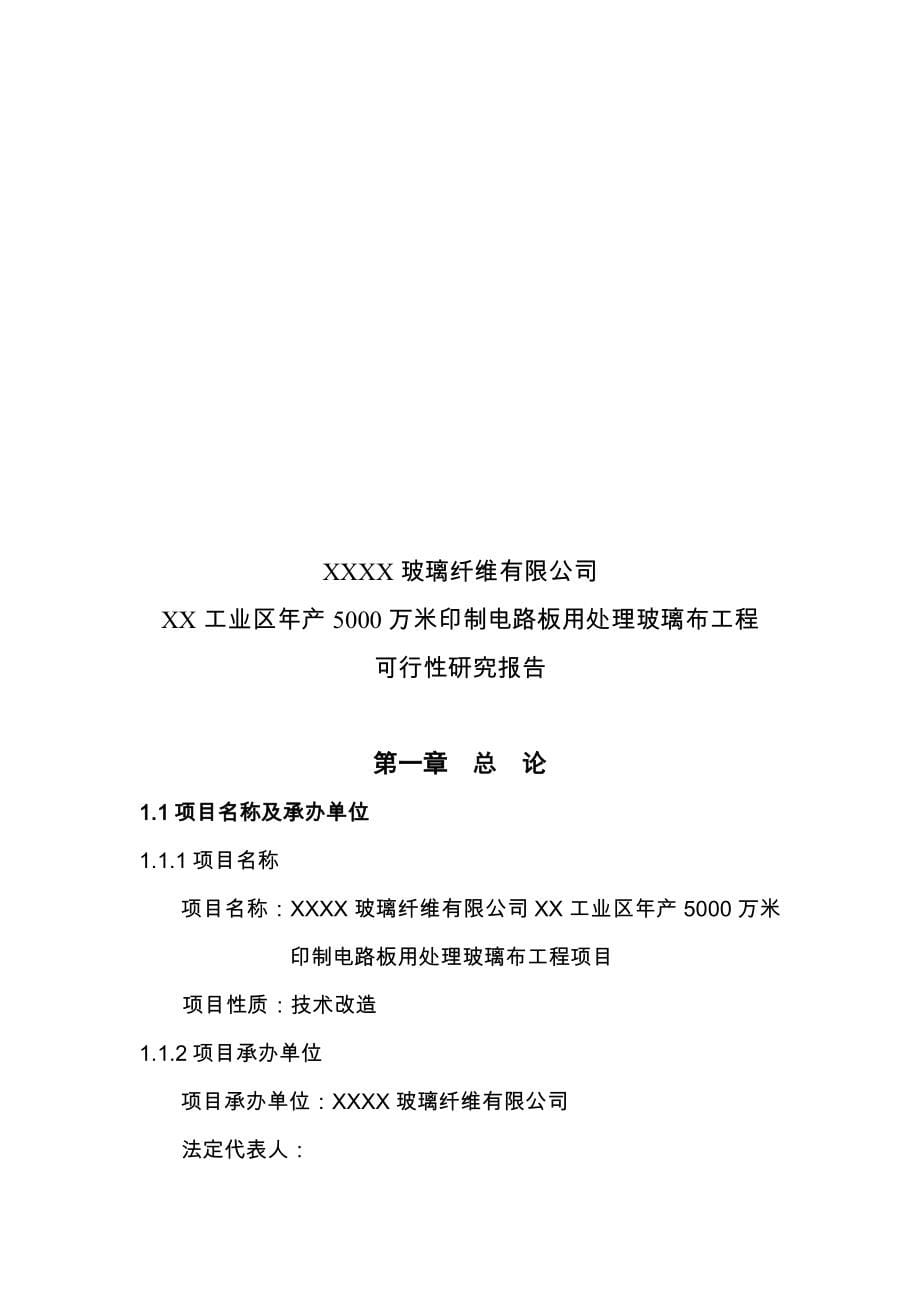 年产5000万米印制电路板用处理玻璃布工程可行性研究报告书_第5页