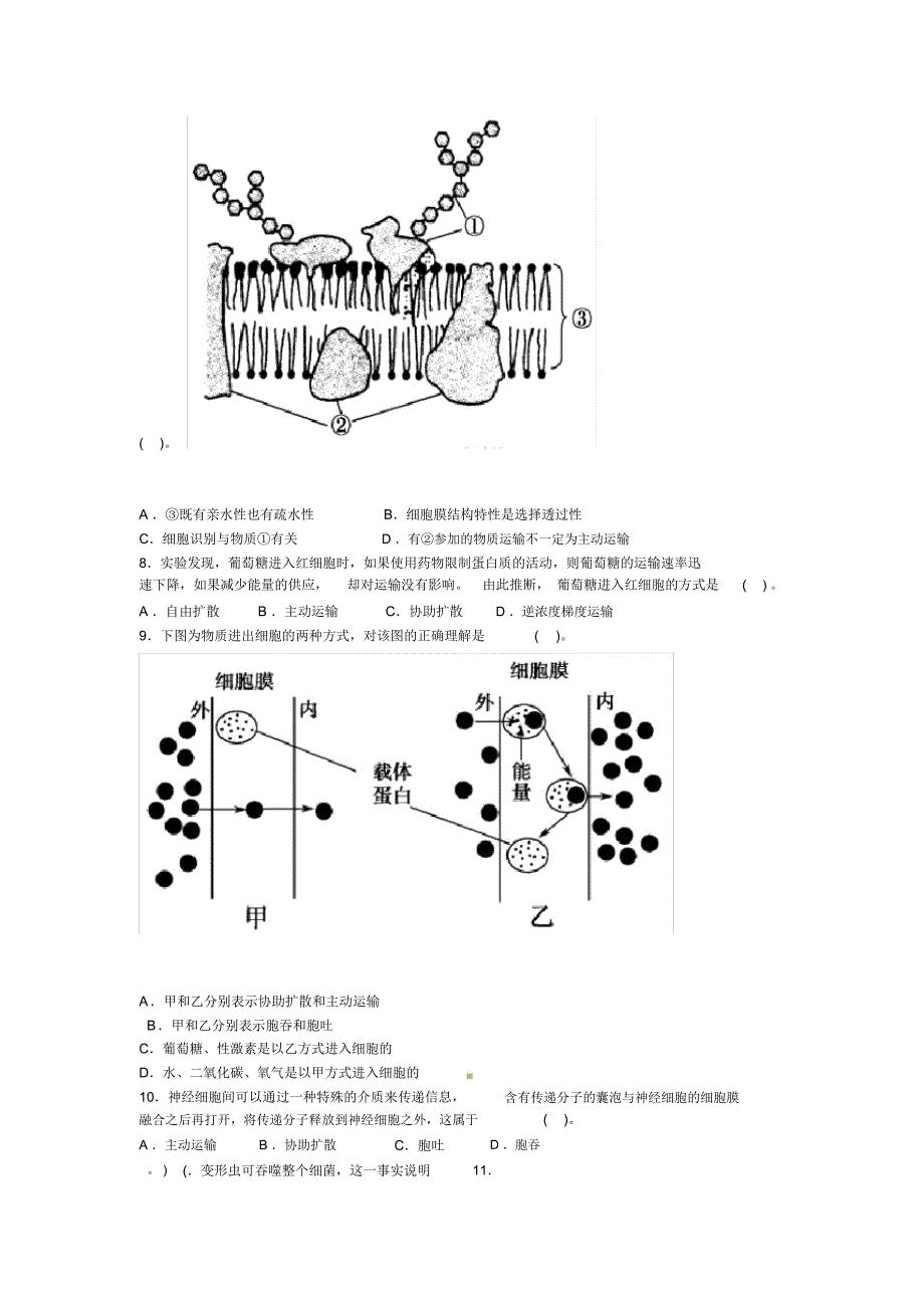 必修一第四章末检测试卷_第3页