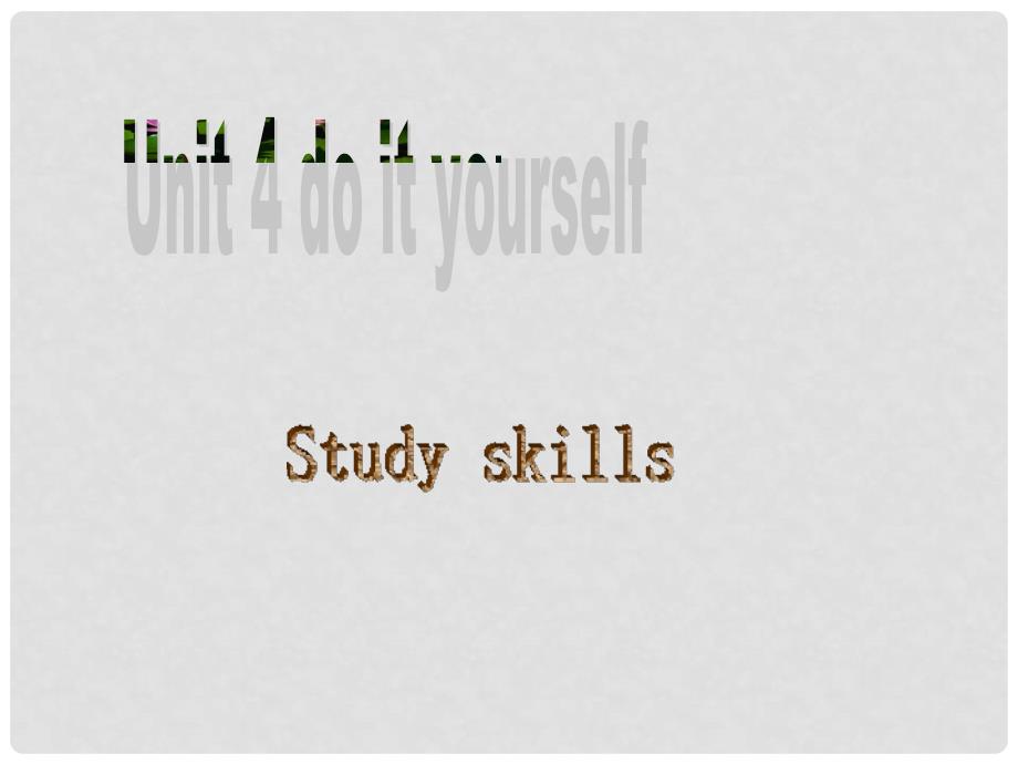 江苏省八年级英语上册 Unit 4 Do it yourself Study Skills课件 （新版）牛津版_第1页