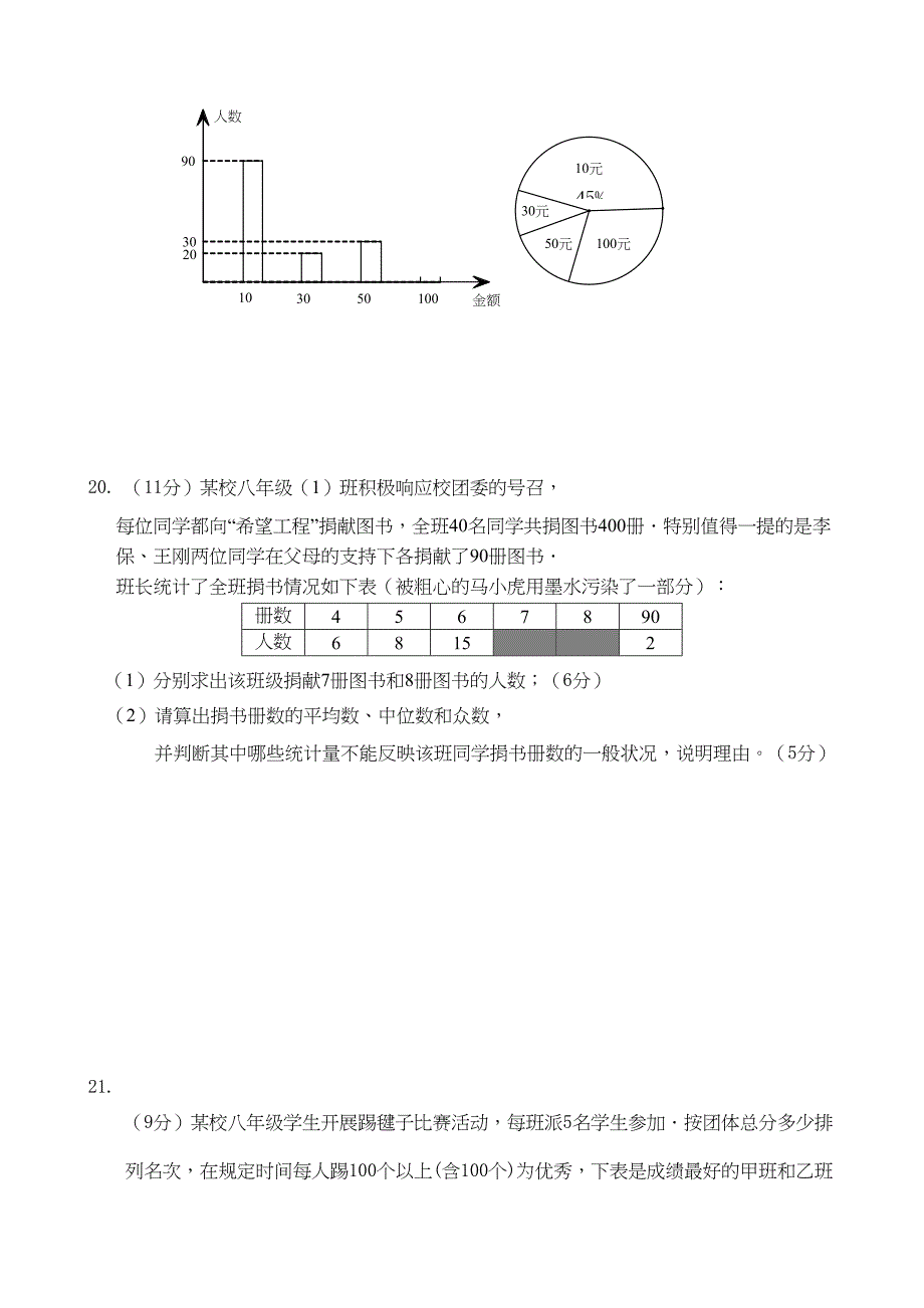 北师大版八年级数学上第六章《数据的分析》单元测试题(DOC 5页)_第4页