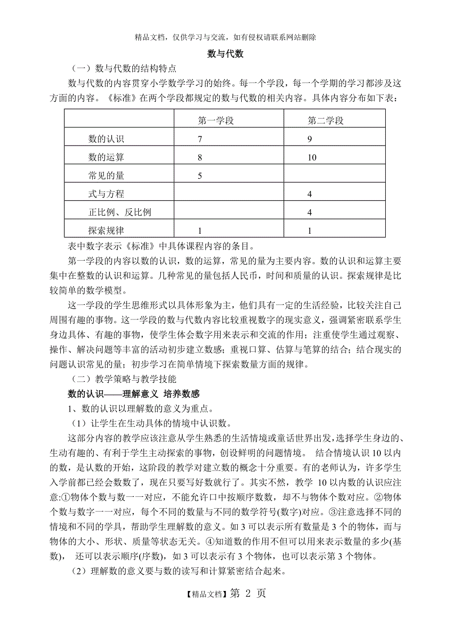 小学数学第一学段课标解读_第2页