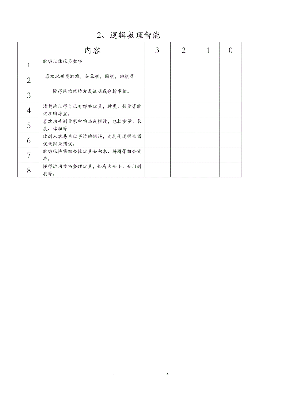 八大智能测试表_第2页