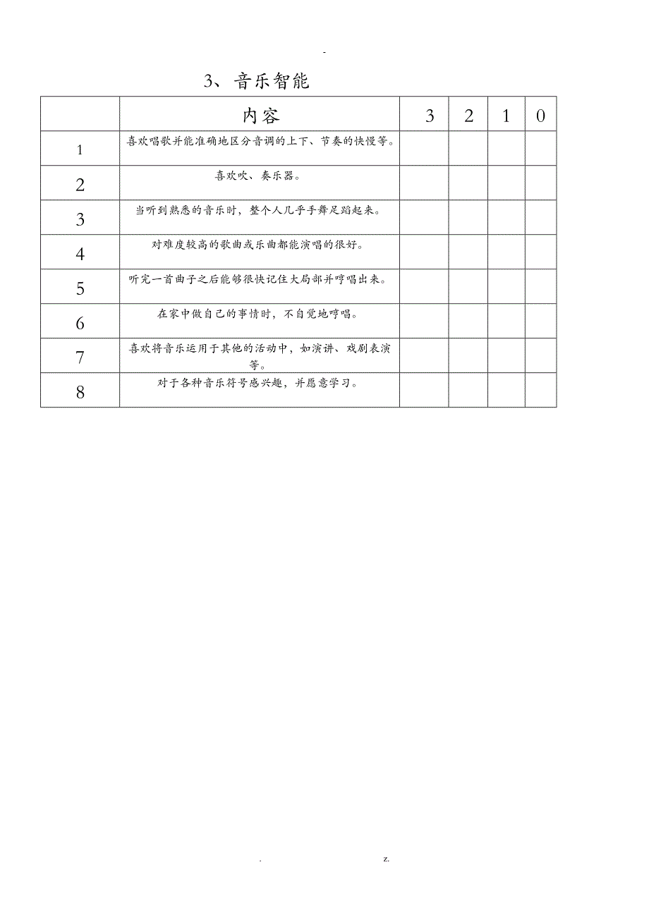 八大智能测试表_第3页