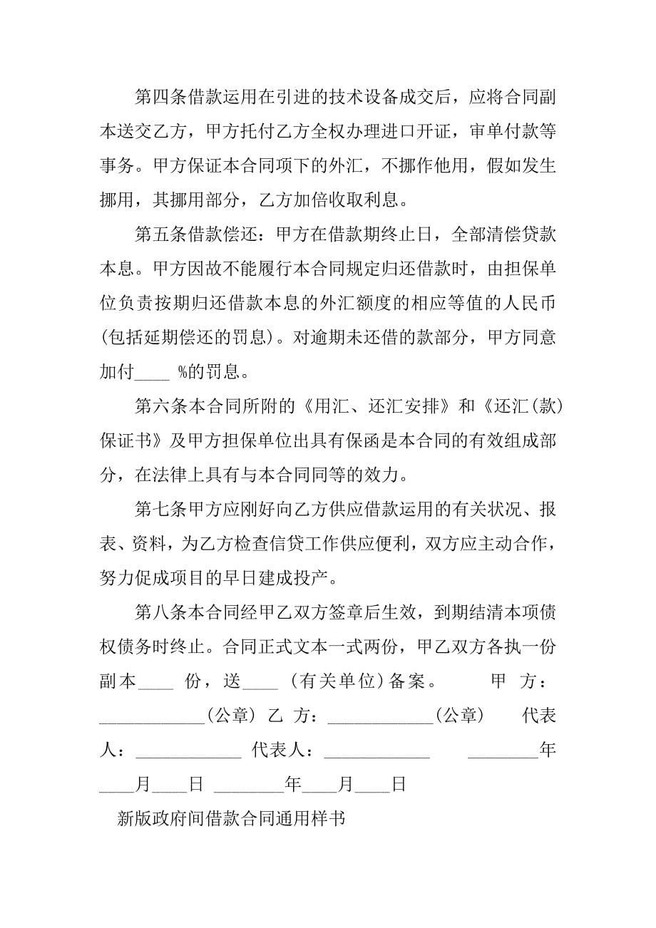 2023年新版政府间借款合同（8份范本）_第5页