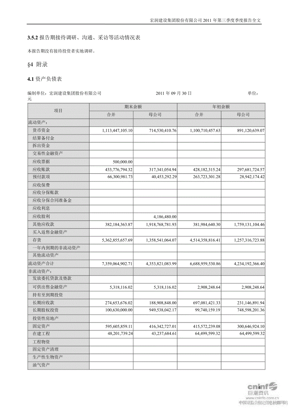 宏润建设：第三季度报告全文_第4页