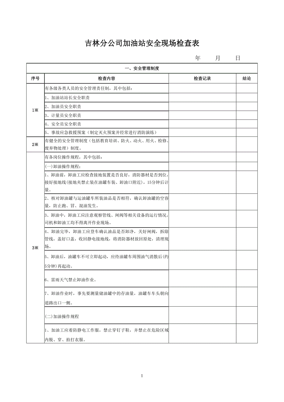 加油站安全现场检查表(网摘).doc_第1页