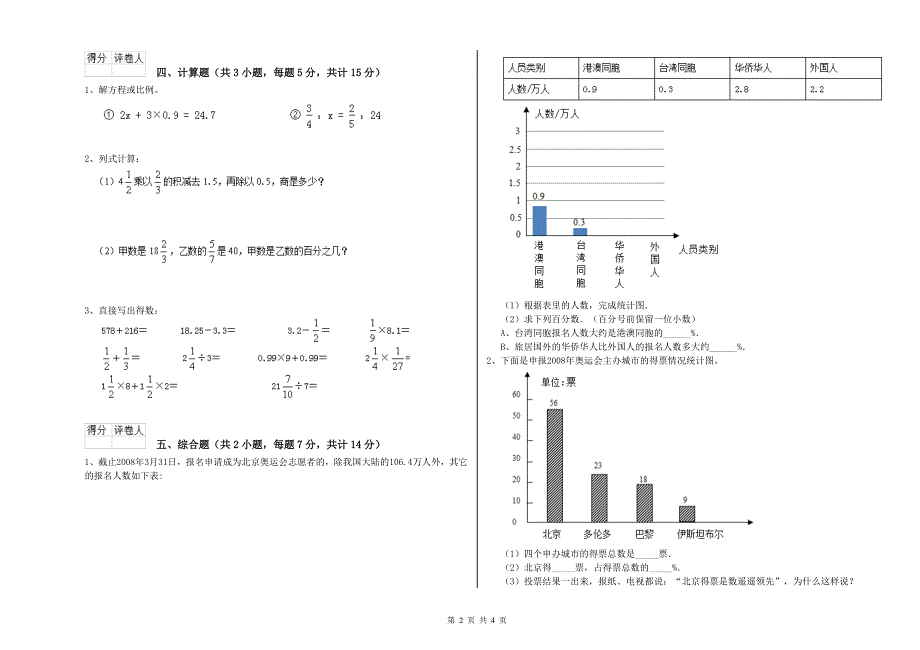 邵阳市实验小学六年级数学下学期每周一练试题 附答案.doc_第2页