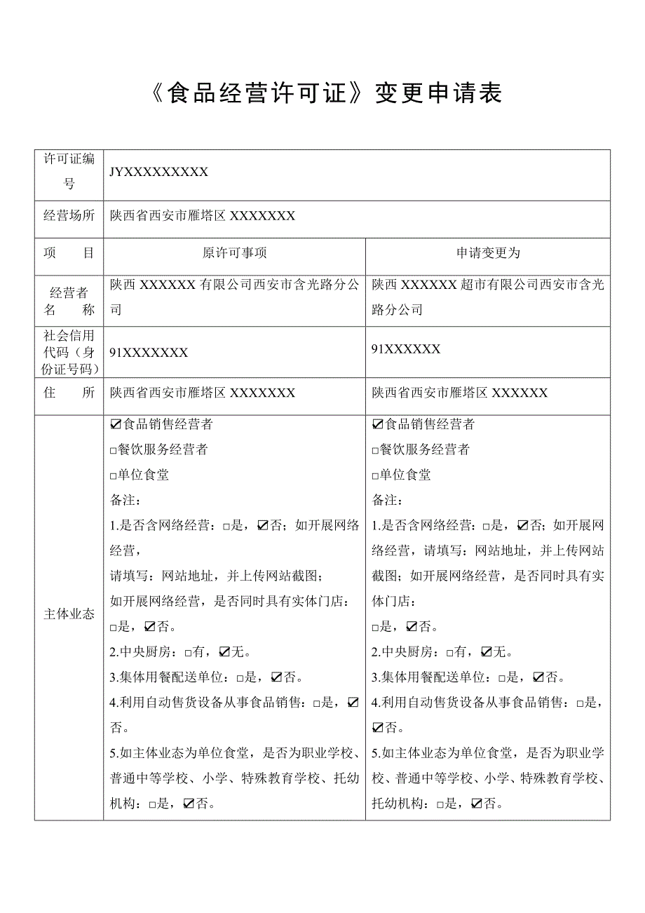 食品经营许可证变更申请书.doc_第4页