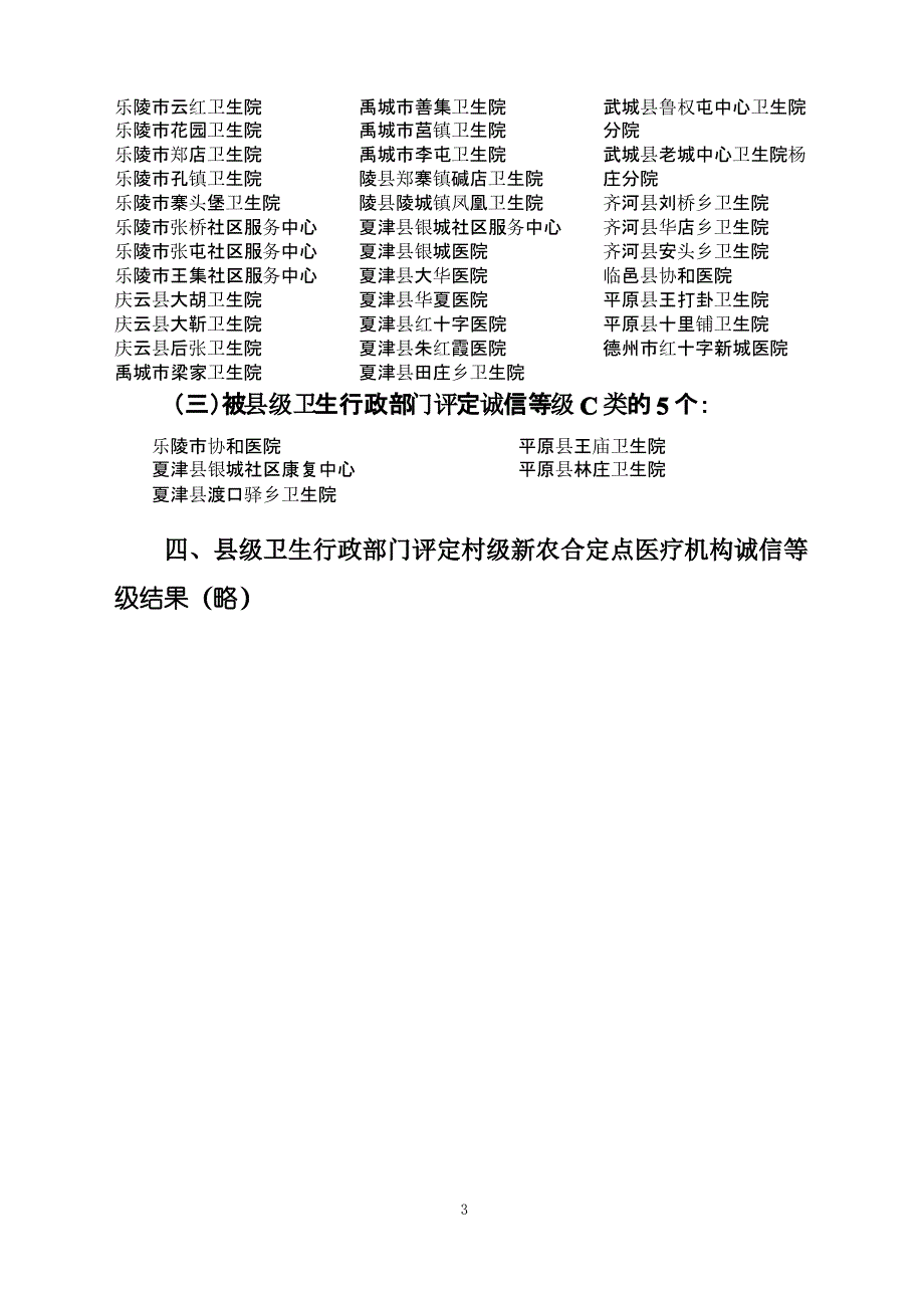 德州市市、县、乡镇级新农合定点医疗机构_第3页