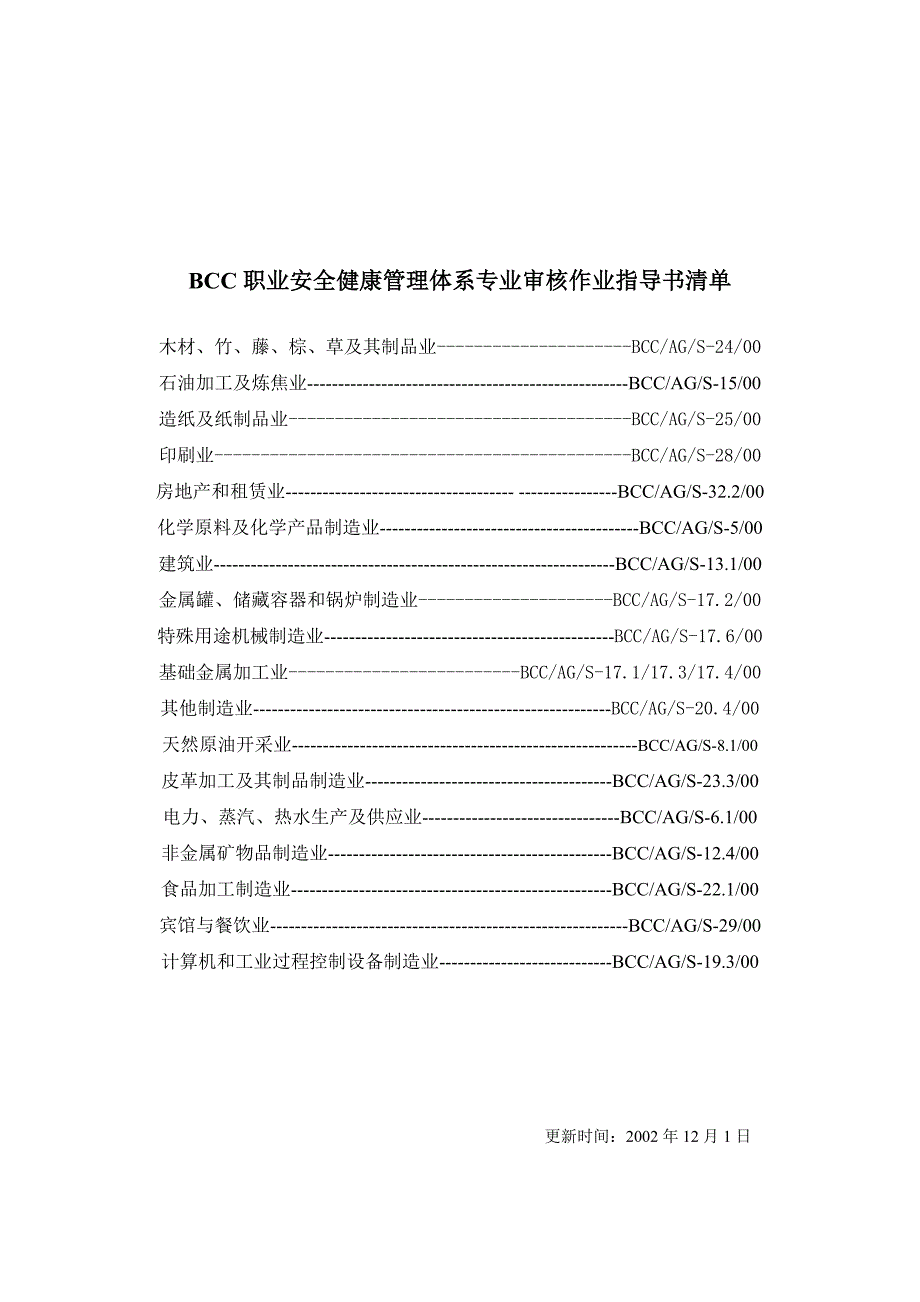 【经管励志】OHSMS专业审核作业指导书清单_第1页