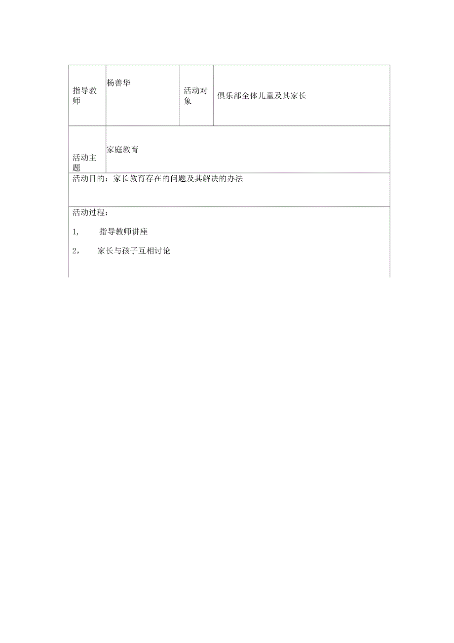 社区儿童俱乐部活动记录_第1页