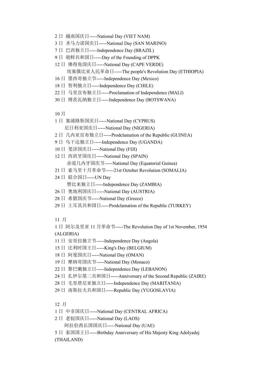 世界主要节日、纪念日、活动日英语表达.doc_第5页