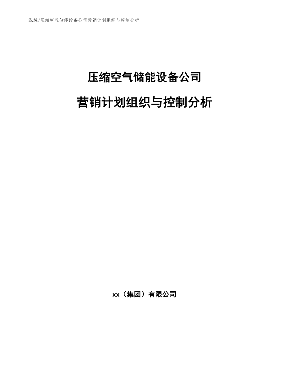 压缩空气储能设备公司营销计划组织与控制分析_第1页