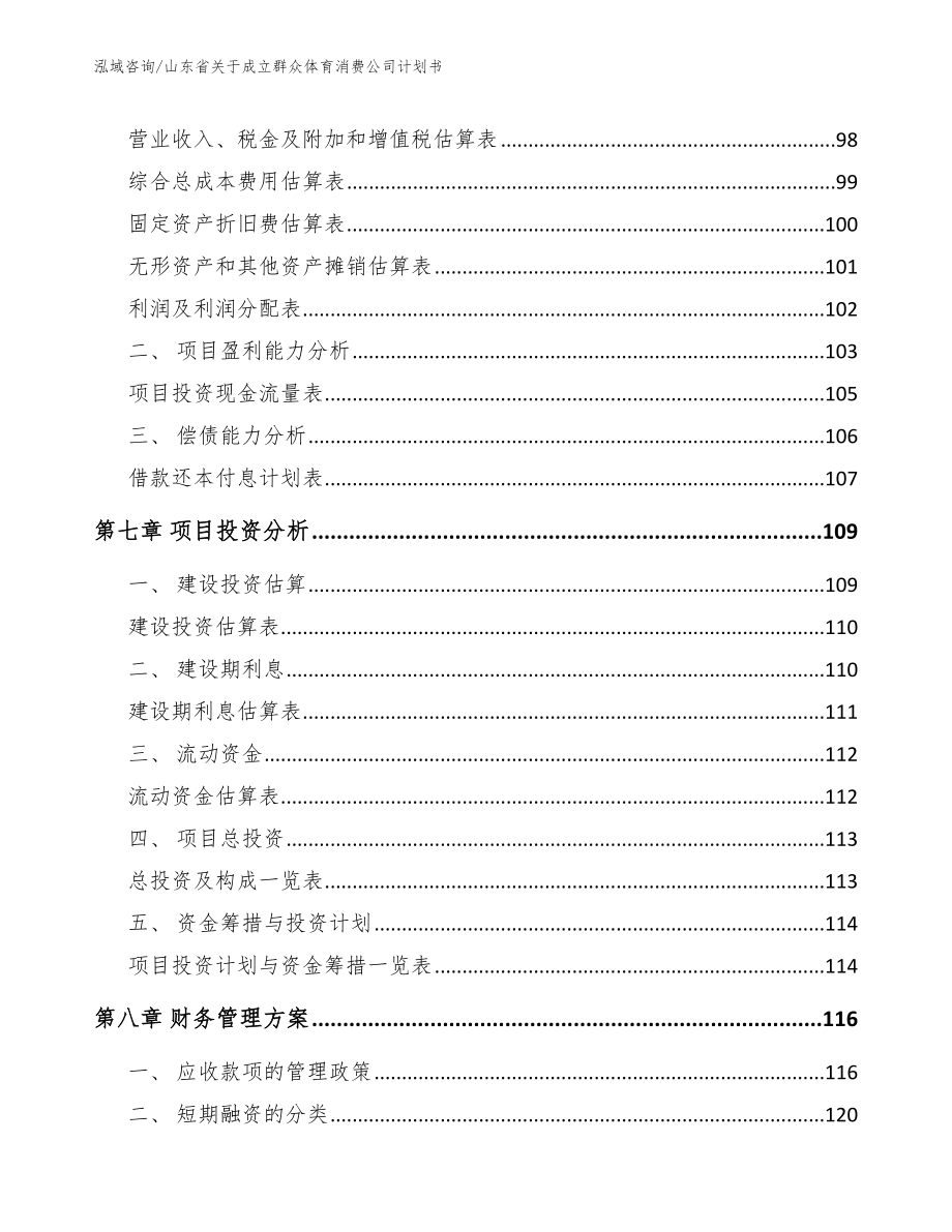 山东省关于成立群众体育消费公司计划书_第4页