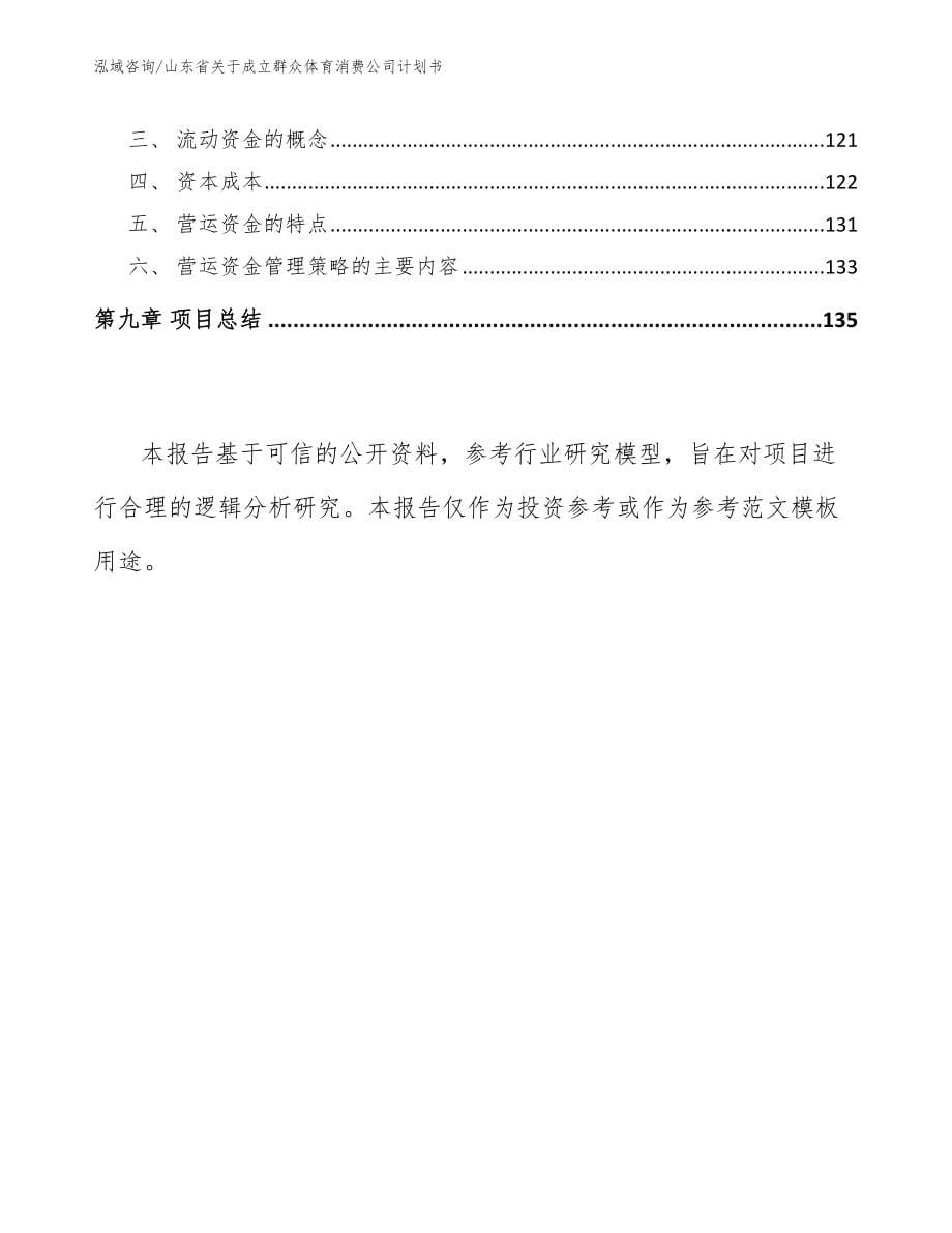 山东省关于成立群众体育消费公司计划书_第5页