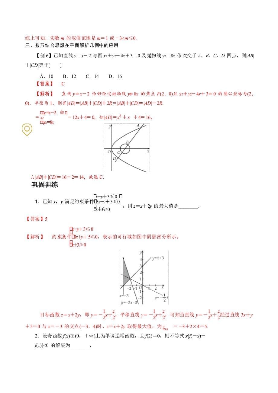 备战2021年上海高考数学复习热点难点突破专题15数形结合思想_第5页