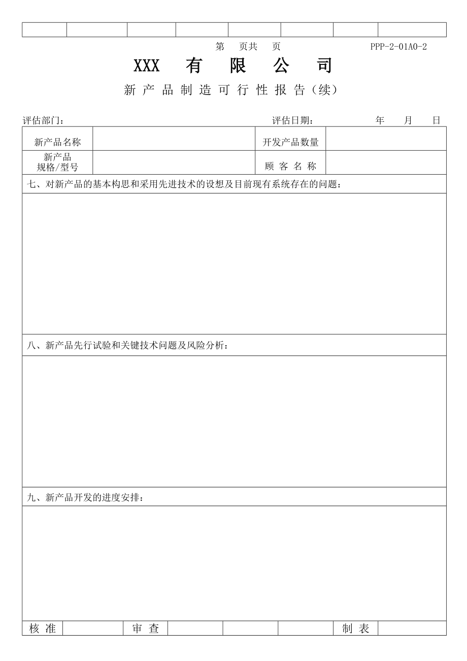 新 产 品 制 造 可 行 性 报 告含设计—表单()（天选打工人）.docx_第3页