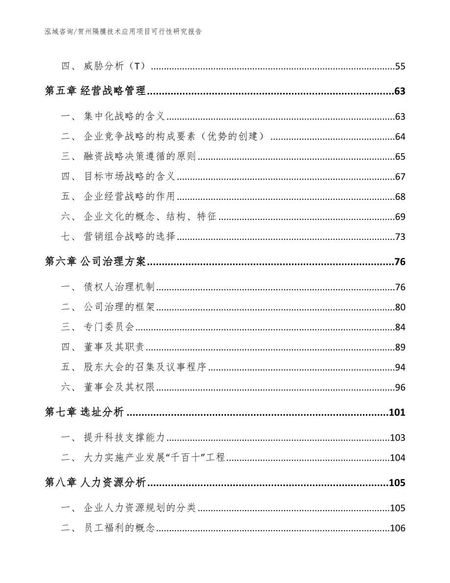 贺州隔膜技术应用项目可行性研究报告模板_第5页