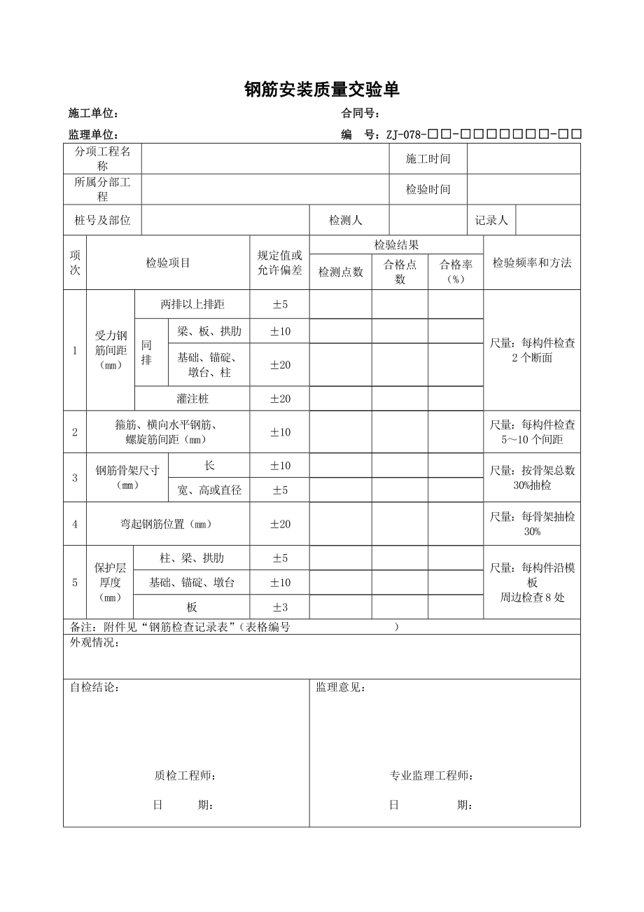 桥梁总体现场质量检验表(检验总表)_第3页