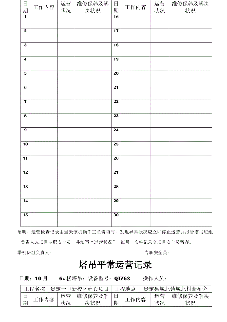 塔吊日常运行记录_第3页