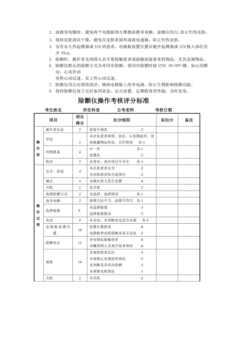 除颤仪操作流程及考核标准_第2页