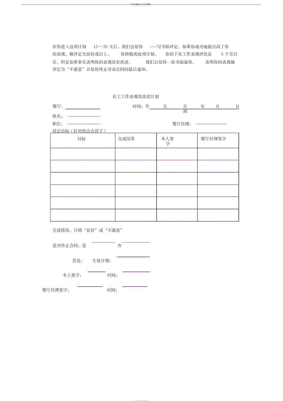 麦当劳内部文件——员工工作表现考核_第3页