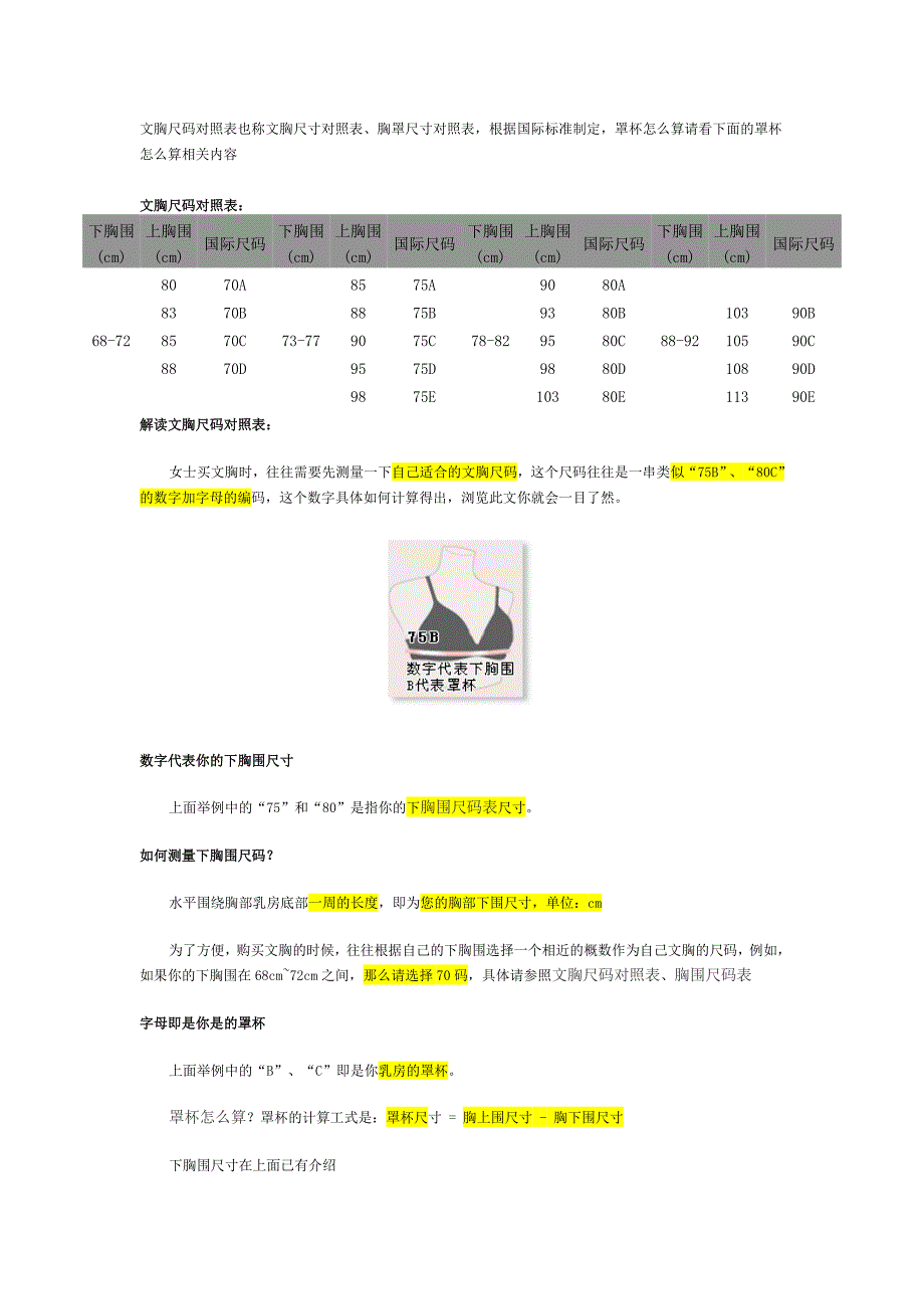 女士内衣文胸尺码表胸围尺码大全对照表.doc_第2页