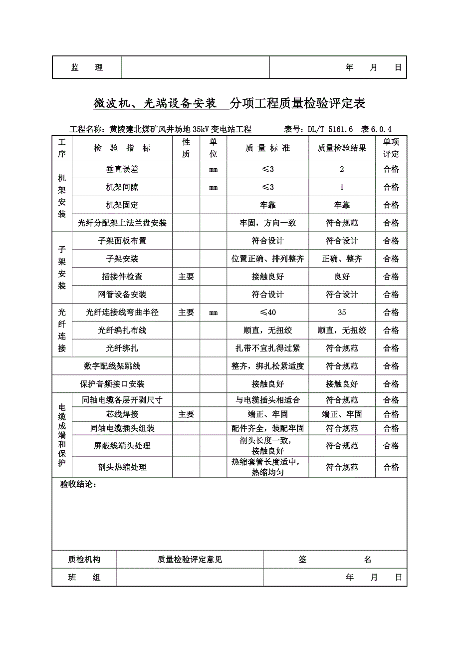 通信系统设备安装单位工程质量验收评定表_第3页