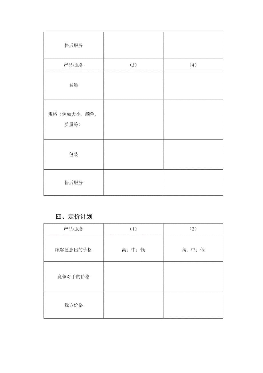 标准商业计划书(格式)_第5页