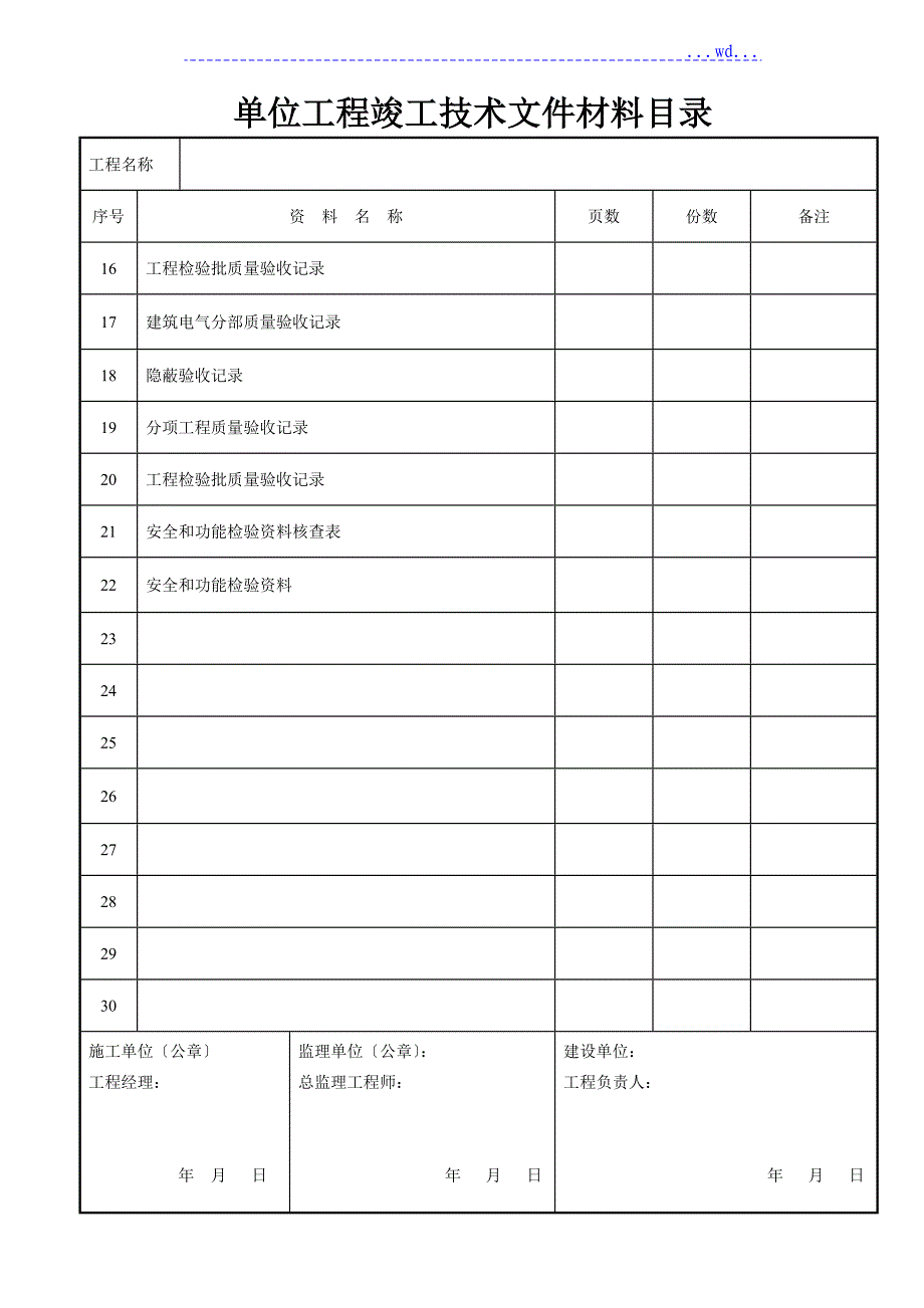 建筑装饰装修工程竣工验收资料表格_第2页