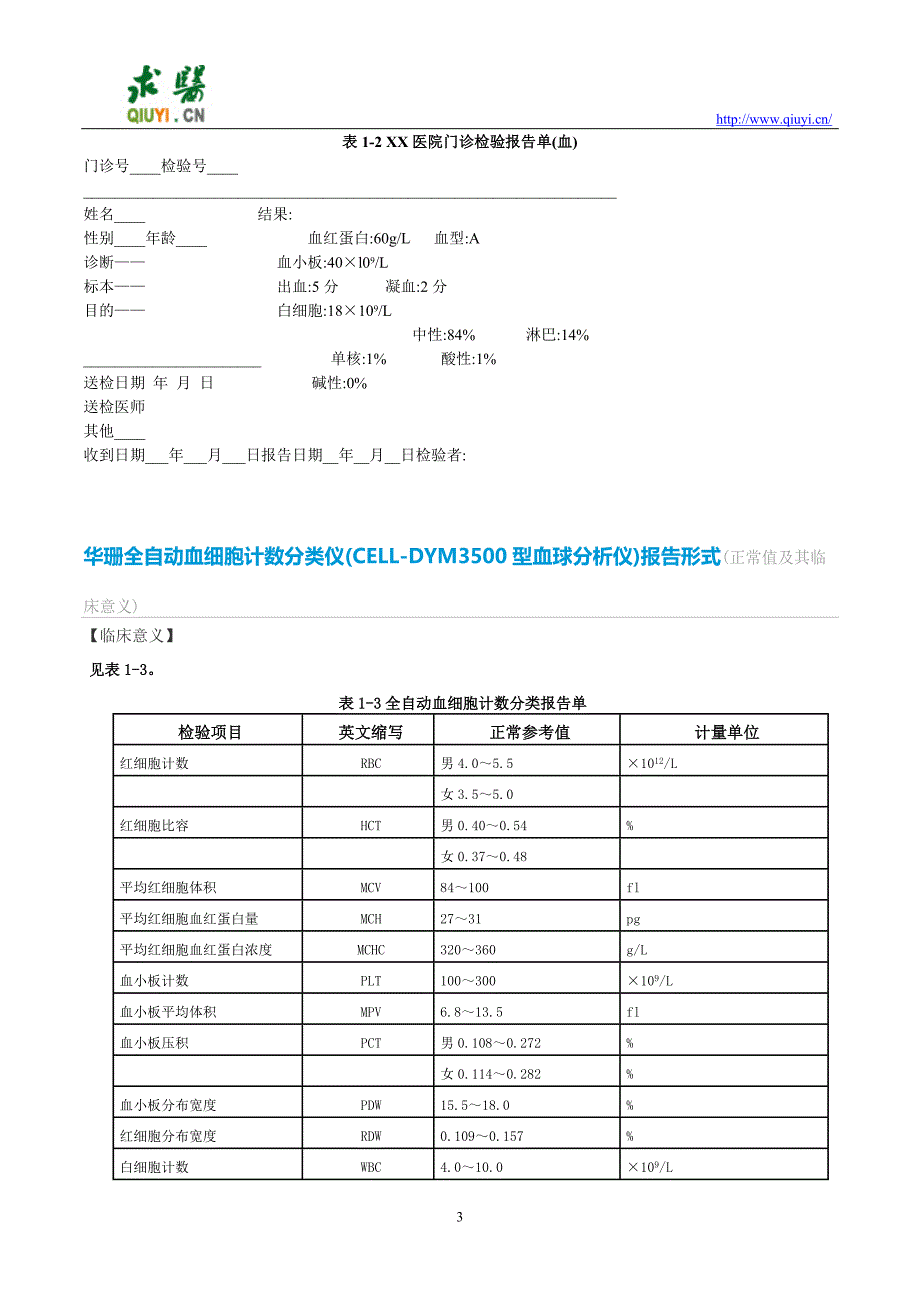 治疗伴血小板减少或湿疹的免疫缺陷病需要做哪些化验检查.doc_第3页