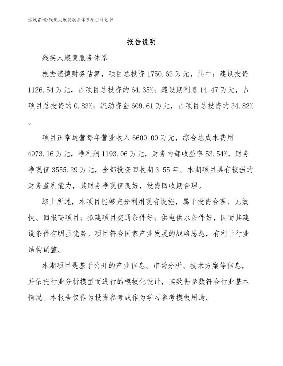 残疾人康复服务体系项目计划书_第5页