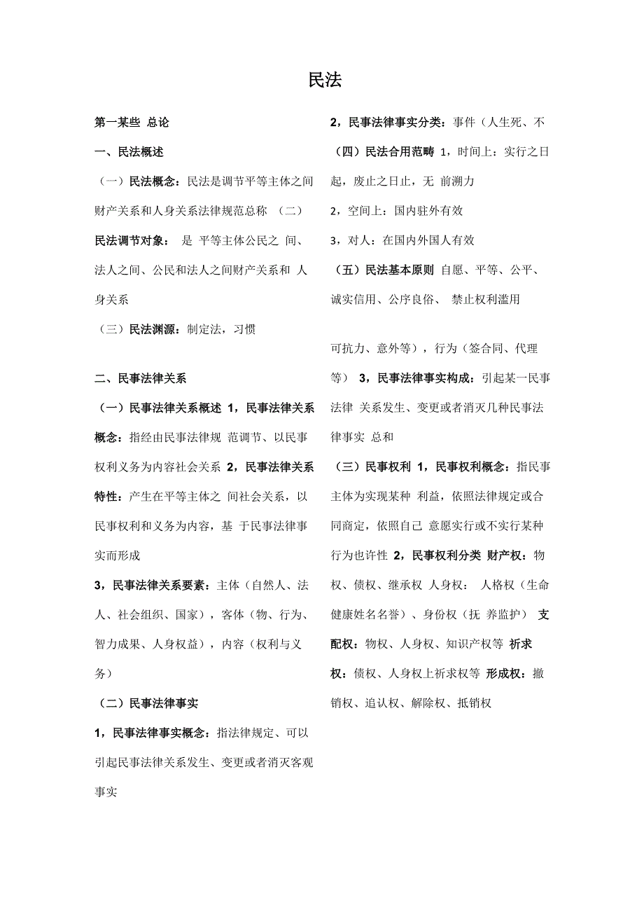 2021年成考法学民法必背考知识点汇总专升本_第1页