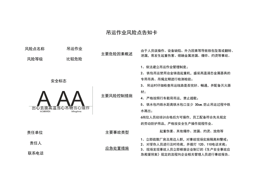 金属冶炼企业风险点告知卡_第2页