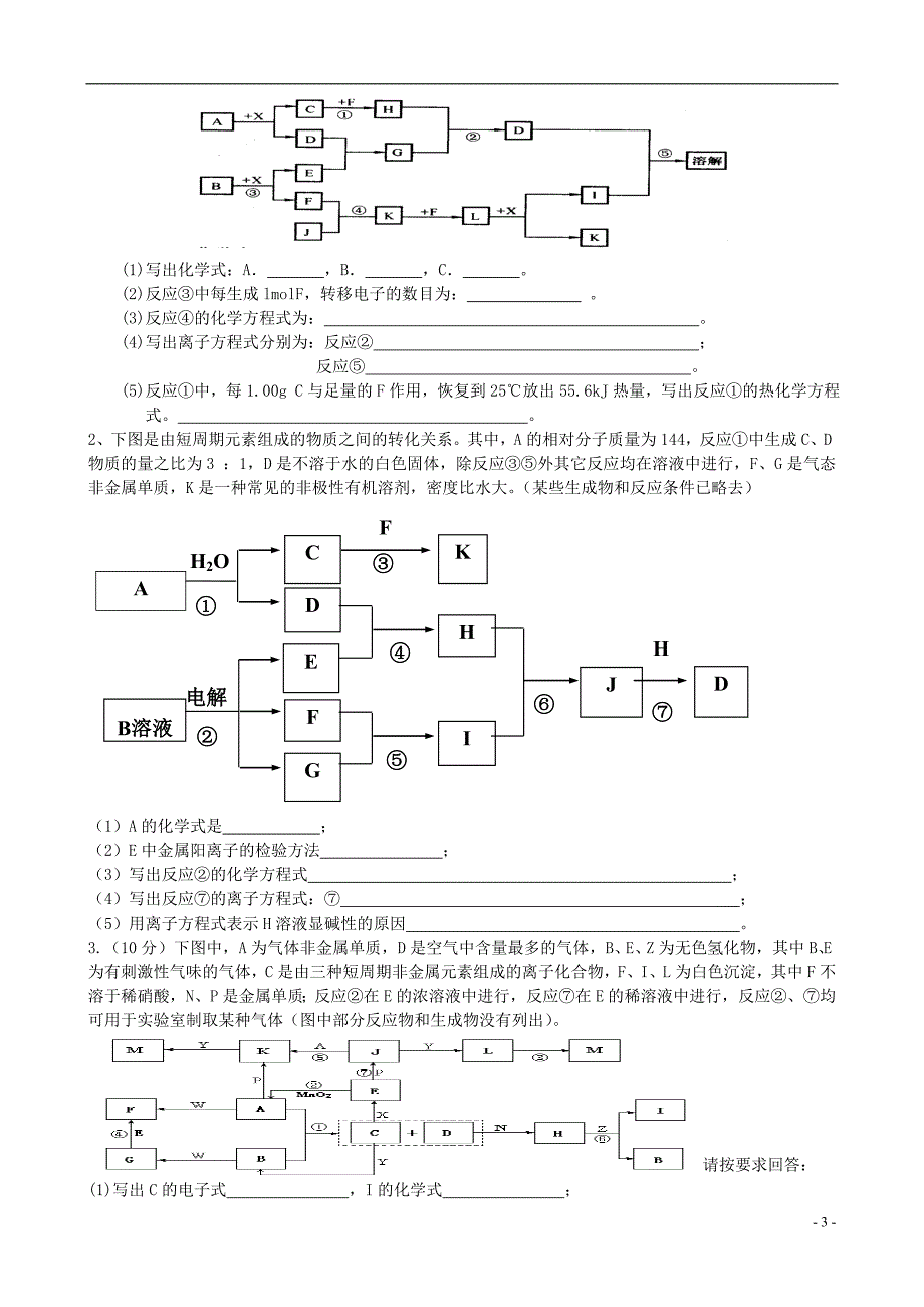 高中化学无机推断题集锦[1].doc_第3页