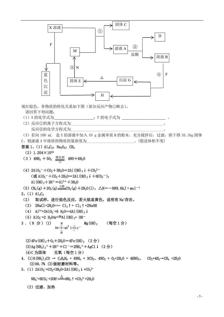 高中化学无机推断题集锦[1].doc_第5页