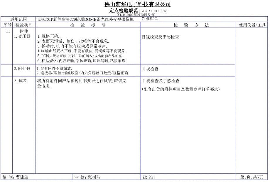 MNX301P铝壳定点检验规范F6.0mm大陆版课件_第5页