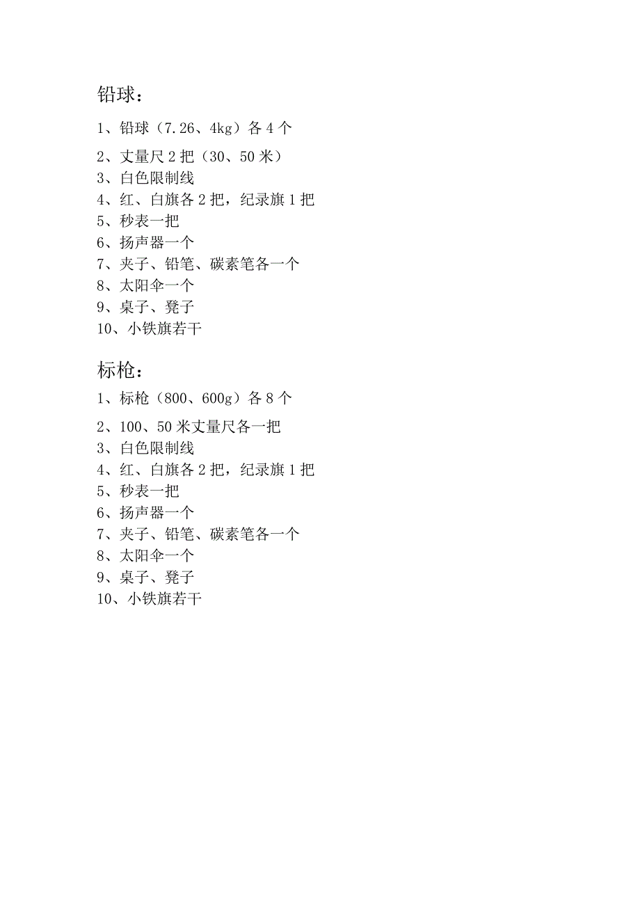 第五届校运会田赛项目所需器材_第2页