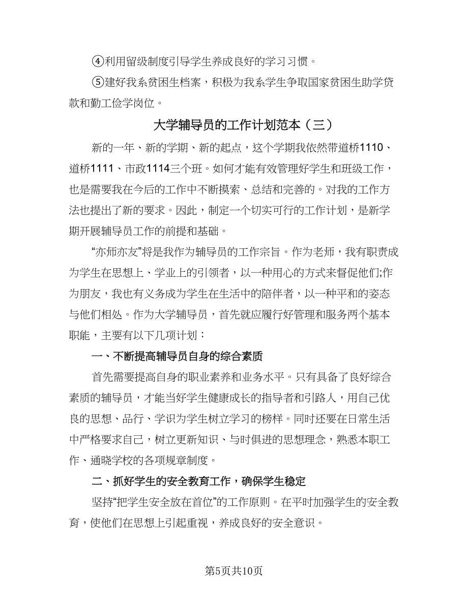 大学辅导员的工作计划范本（四篇）.doc_第5页