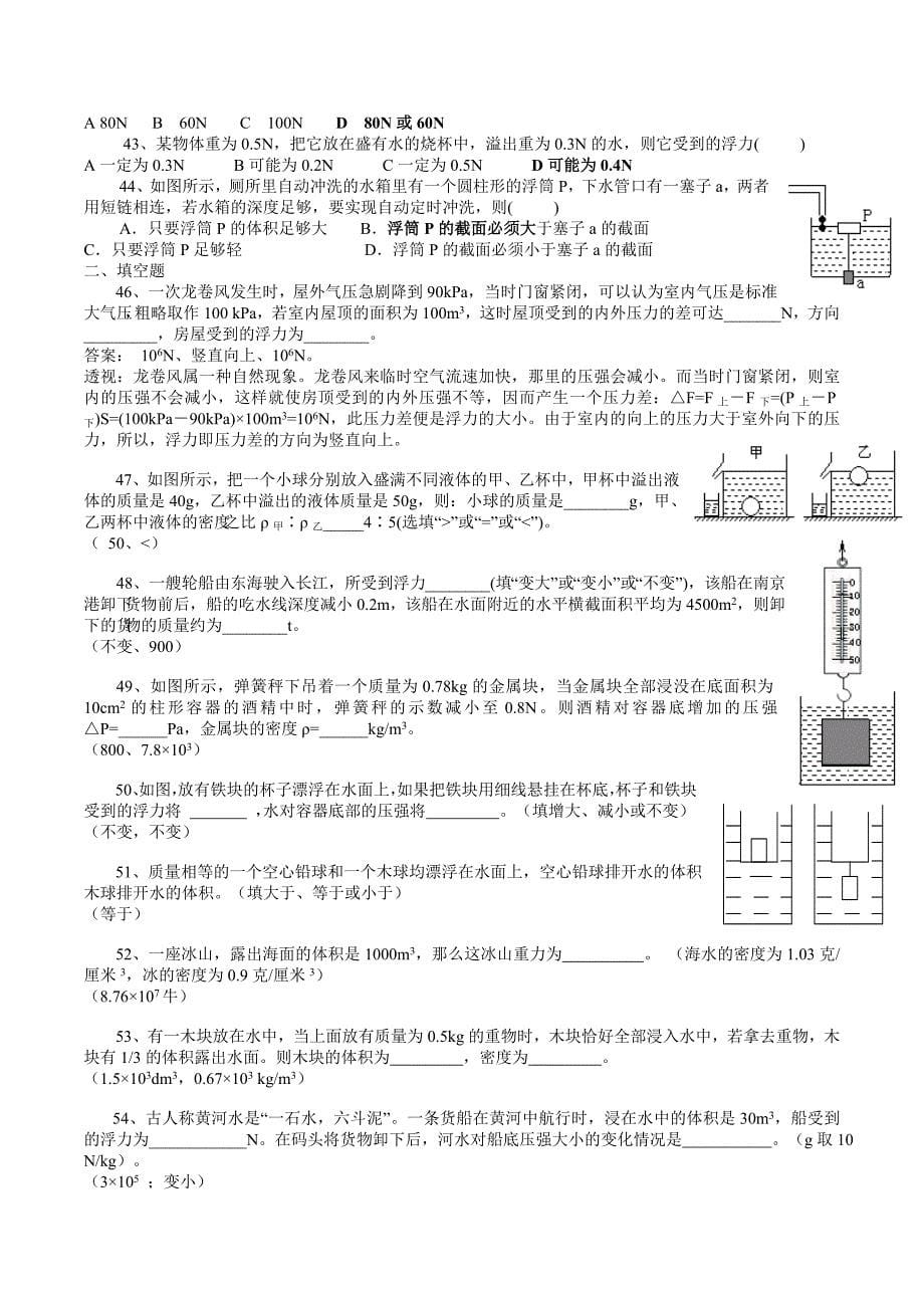 物理浮力(经典难题)讲解_第5页