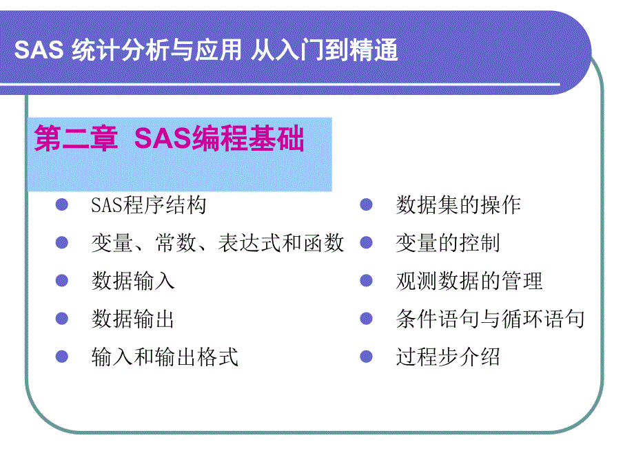 第2章SAS编程基础_第1页