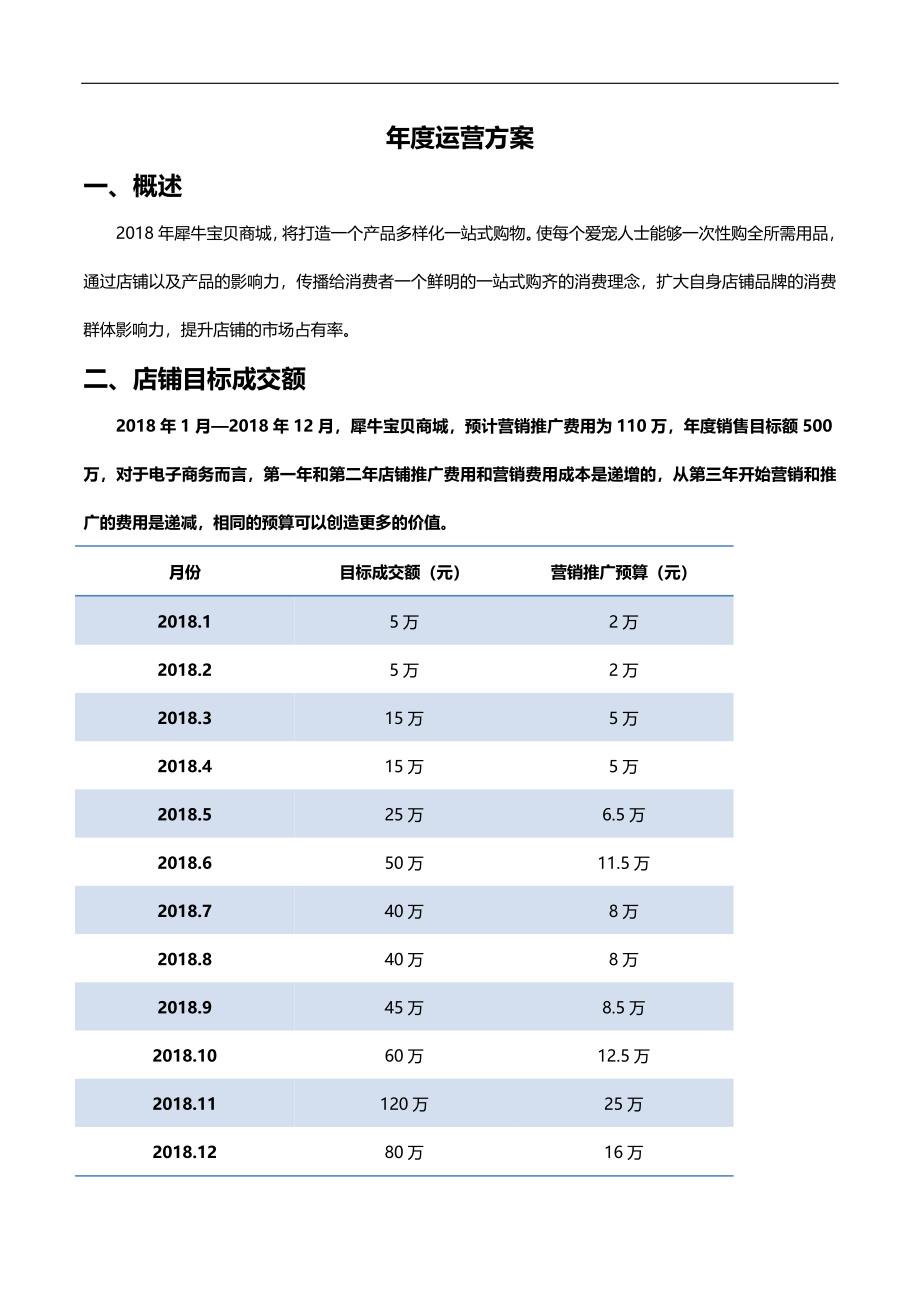 2018年电商淘宝天猫年度工作计划_第1页