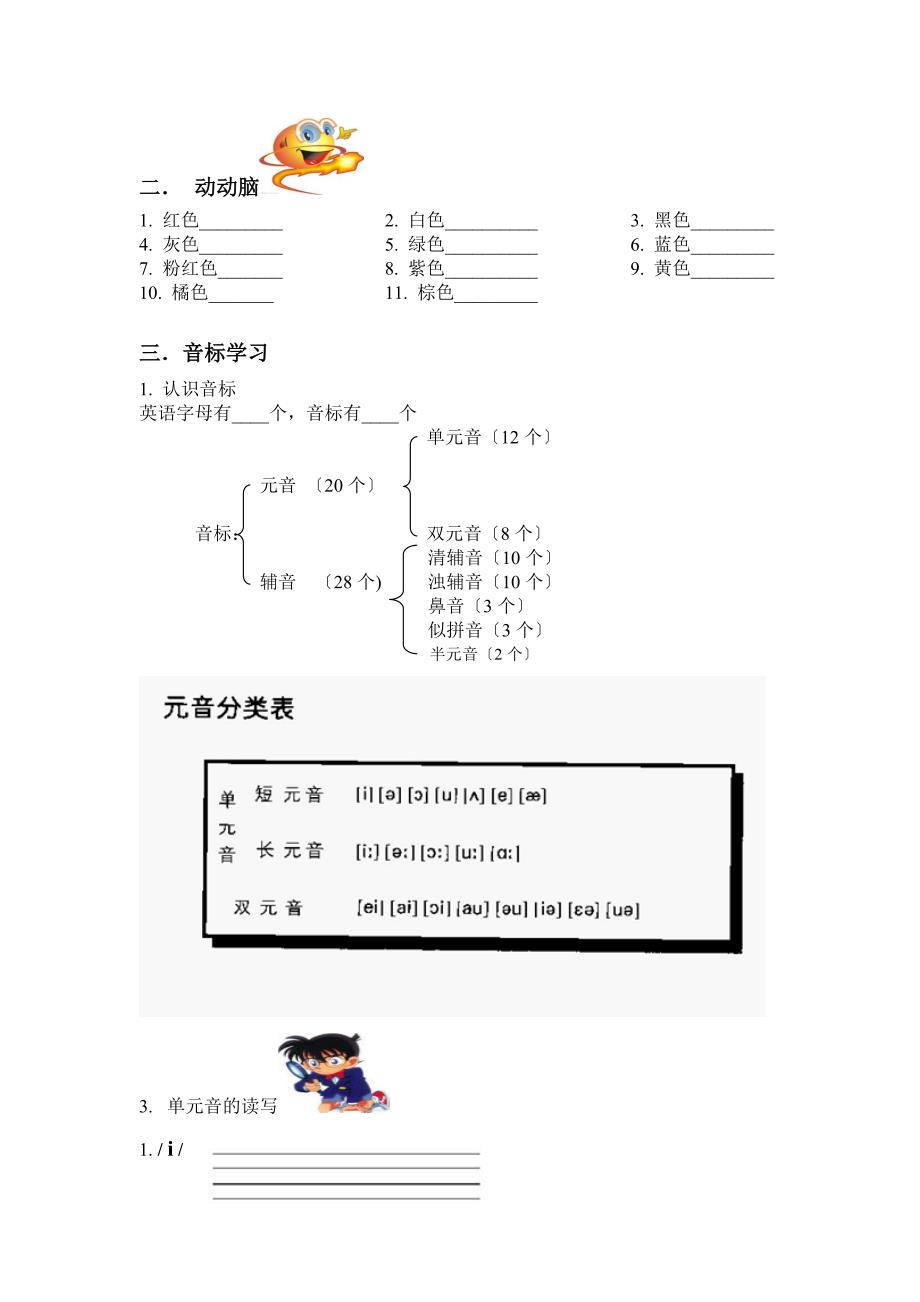 [初一英语]人教starter3A以及音标_第2页