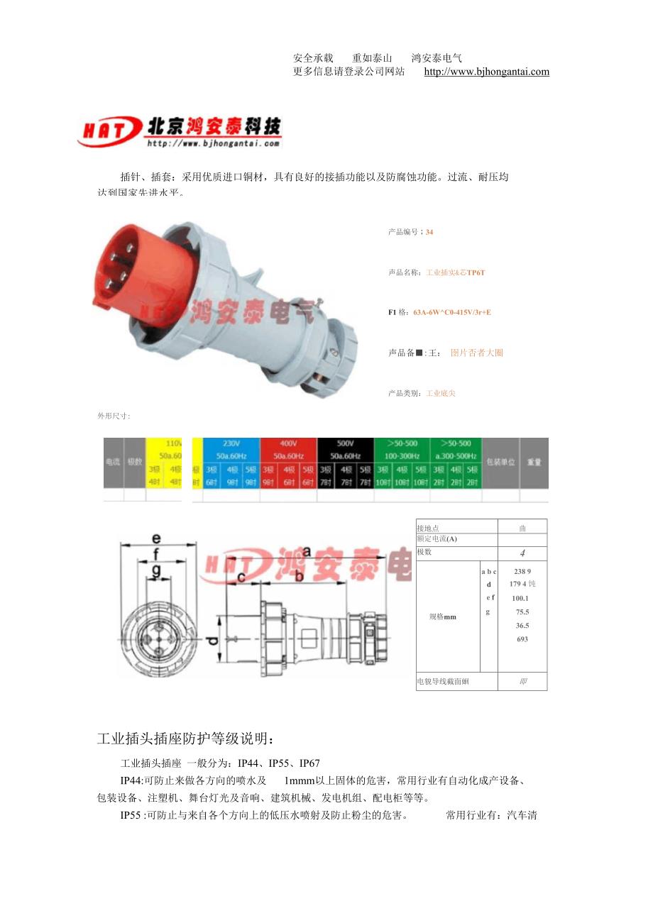 工业插头插座技术规范_第4页