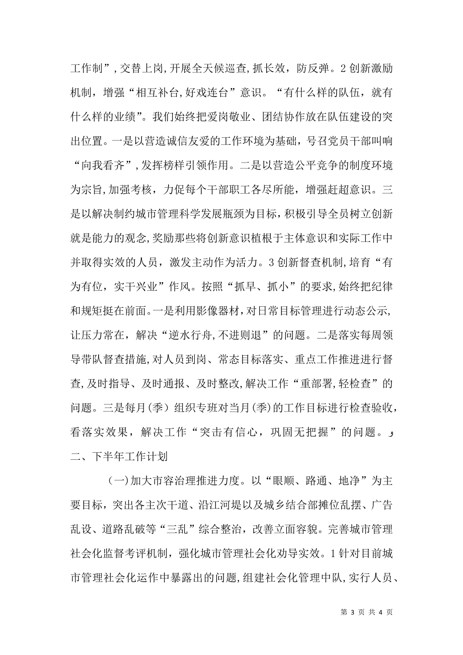 城管上半年工作总结及下半年工作计划_第3页