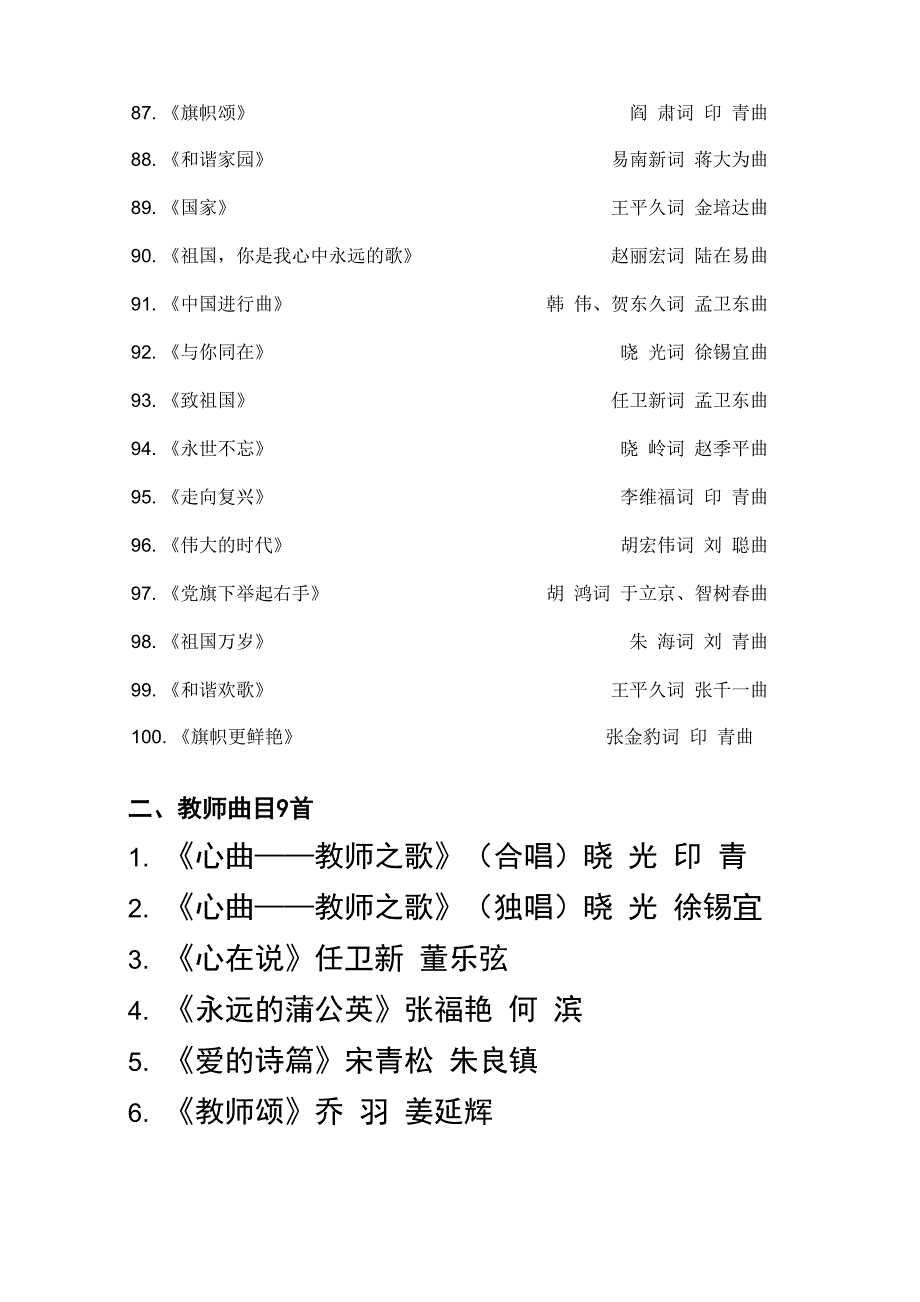 红歌比赛推荐曲目_第5页